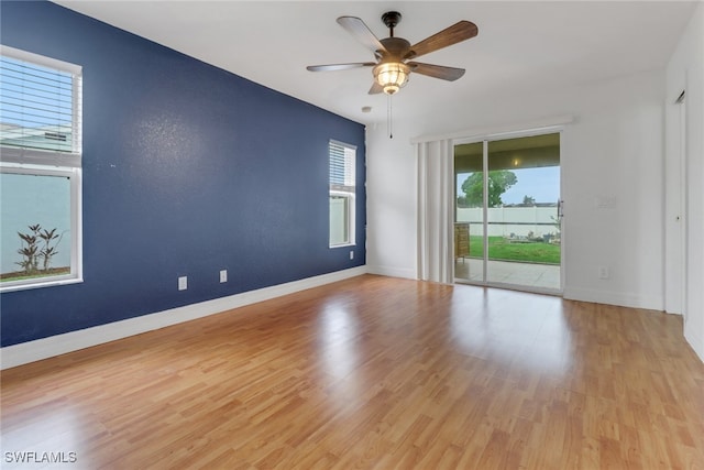 1622 SE 20th St, Cape Coral, FL 33990 - unfurnished room featuring light wood finished floors, ceiling fan, and baseboards