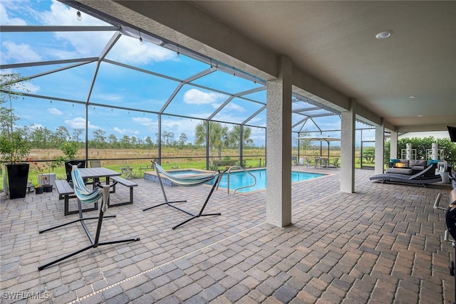 19477 The Place Blvd, Estero, FL 33928 - swimming pool with a patio and a lanai