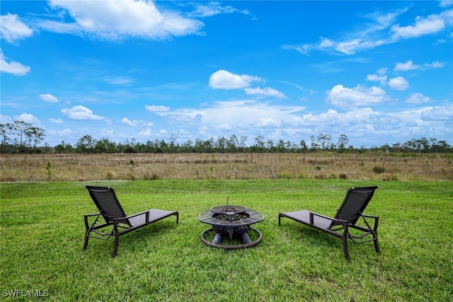 19477 The Place Blvd, Estero, FL 33928 - view of green lawn with a fire pit and a rural view