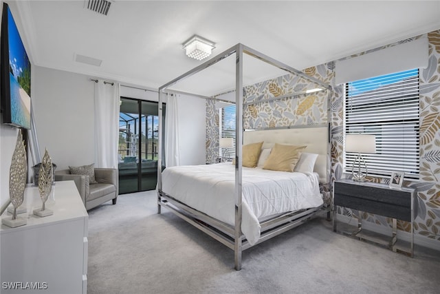 19477 The Place Blvd, Estero, FL 33928 - bedroom with carpet, access to outside, and multiple windows