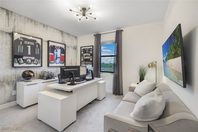 19477 The Place Blvd, Estero, FL 33928 - office space with light carpet, baseboards, and a chandelier