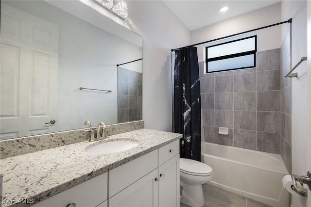 19477 The Place Blvd, Estero, FL 33928 - bathroom with vanity, toilet, shower / tub combo, and wood finished floors