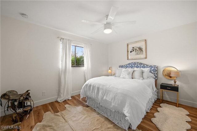 4805 Gary Rd, Bonita Springs, FL 34134 - bedroom featuring wood finished floors and ceiling fan
