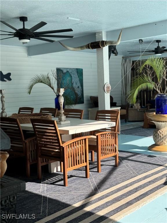 4805 Gary Rd, Bonita Springs, FL 34134 - view of patio / terrace with ceiling fan and outdoor dining area