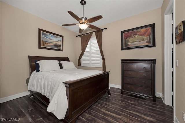 1640 Golden Gate Blvd W, Naples, FL 34117 - bedroom featuring dark wood finished floors and a ceiling fan
