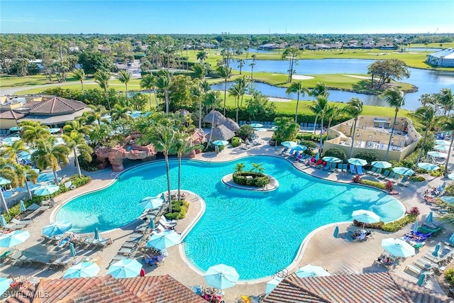 6637 Alden Woods Cir Unit 102, Naples, FL 34113 - community pool with a water view