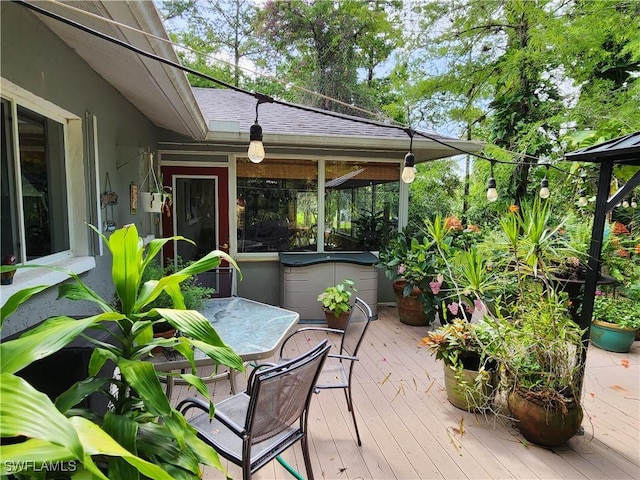 1440 14th Ave NE, Naples, FL 34120 - wooden terrace featuring outdoor dining space