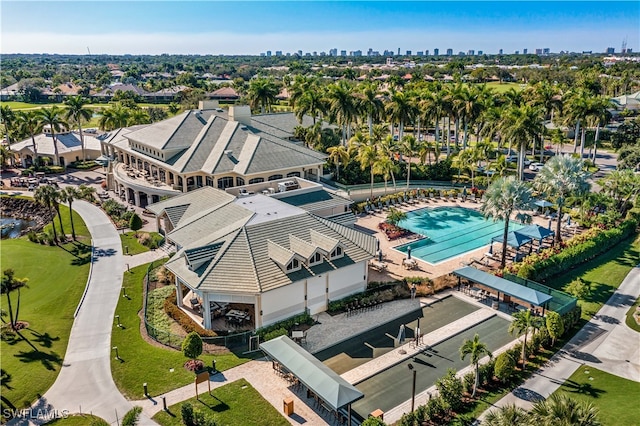 3051 Lancaster Dr Unit 4, Naples, FL 34105 - aerial view of city skyline and a pool area