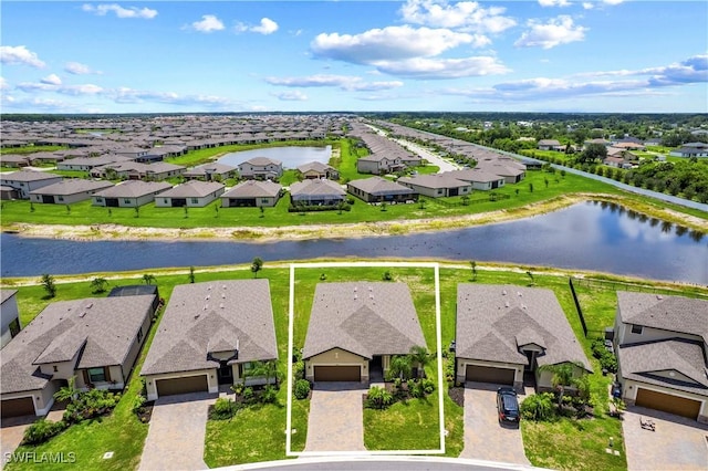 14688 Cantabria Dr, Fort Myers, FL 33905 - aerial perspective of suburban area with a nearby body of water and property boundaries highlighted