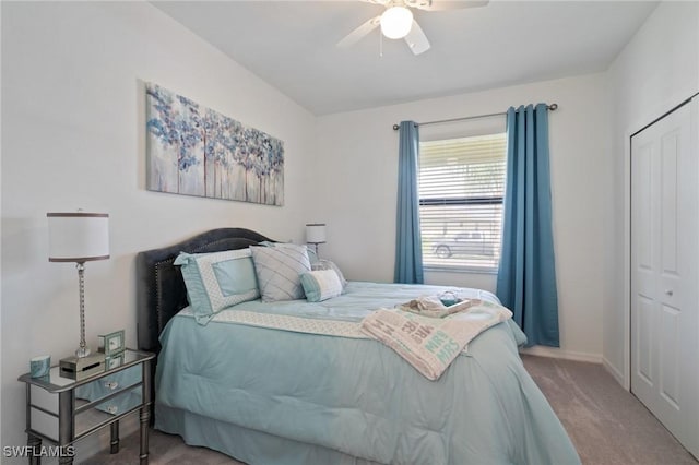 14688 Cantabria Dr, Fort Myers, FL 33905 - carpeted bedroom with ceiling fan and a closet