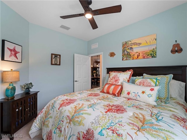 17857 Woodland Ct, Punta Gorda, FL 33982 - carpeted bedroom with ceiling fan