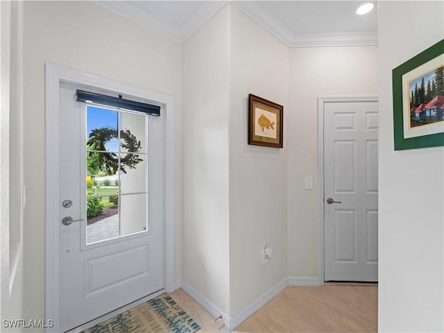 17857 Woodland Ct, Punta Gorda, FL 33982 - entrance foyer with ornamental molding and light tile patterned floors