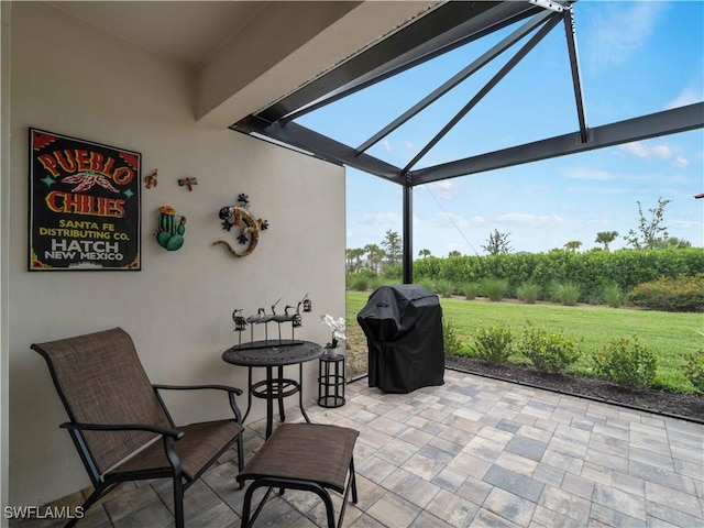 17857 Woodland Ct, Punta Gorda, FL 33982 - view of patio featuring grilling area and a lanai