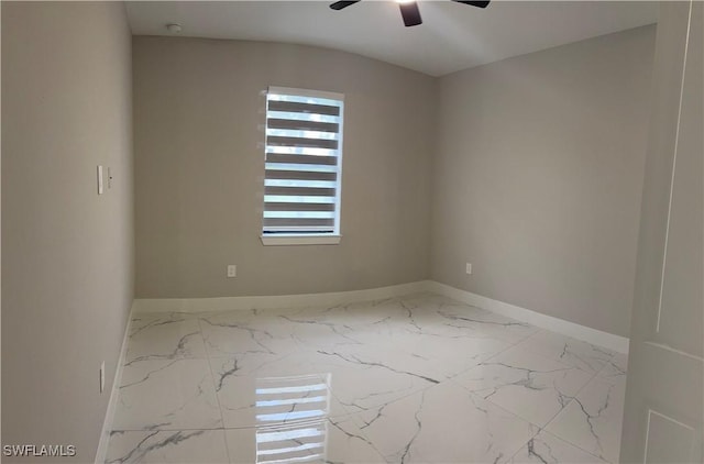 3003 18th St W, Lehigh Acres, FL 33976 - unfurnished room featuring a ceiling fan, marble finish floors, and a smoke detector