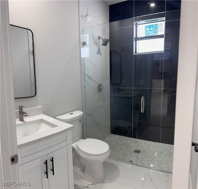 3003 18th St W, Lehigh Acres, FL 33976 - full bathroom with marble finish flooring, vanity, and a marble finish shower
