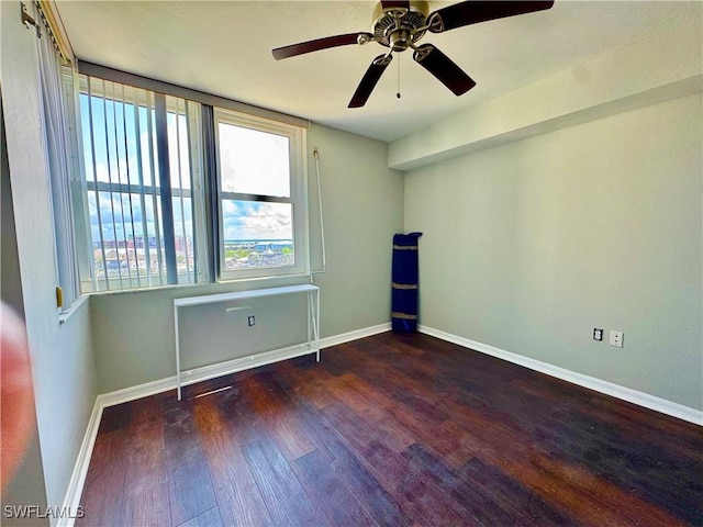 7390 Estero Blvd Unit 702, Fort Myers Beach, FL 33931 - empty room featuring wood finished floors and a ceiling fan