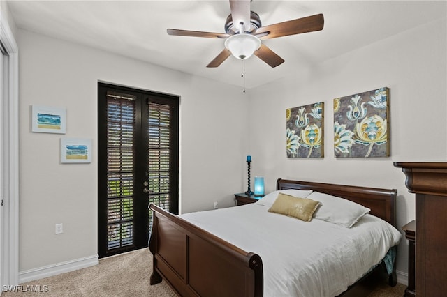 9114 Chula Vista Ln Unit 11901, Naples, FL 34113 - bedroom featuring light colored carpet, access to outside, and a ceiling fan