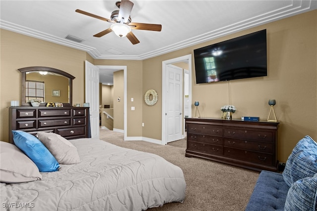 9114 Chula Vista Ln Unit 11901, Naples, FL 34113 - carpeted bedroom with ceiling fan and ornamental molding