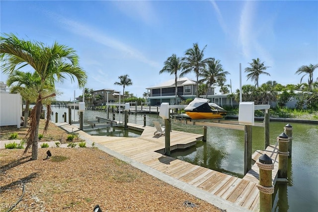 370 Bayland Rd, Fort Myers Beach, FL 33931 - dock area with boat lift and a water view