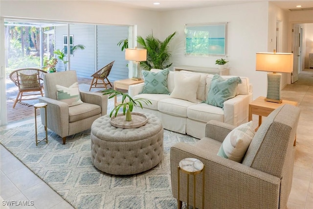 3430 27th Ave SW, Naples, FL 34117 - living room featuring tile patterned flooring and recessed lighting