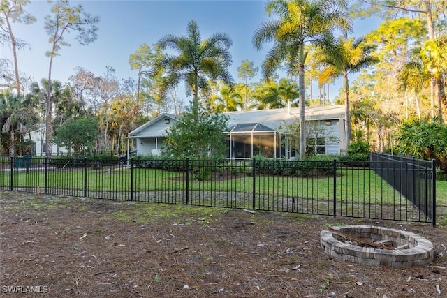 3430 27th Ave SW, Naples, FL 34117 - back of property featuring a fire pit