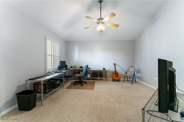 950 Moody Rd Unit 124, North Fort Myers, FL 33903 - carpeted office space featuring ceiling fan and lofted ceiling