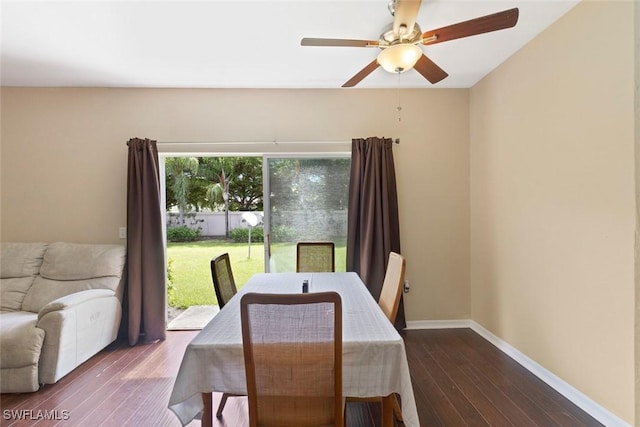 3940 Cherrybrook Loop, Fort Myers, FL 33966 - dining area with ceiling fan and hardwood / wood-style flooring