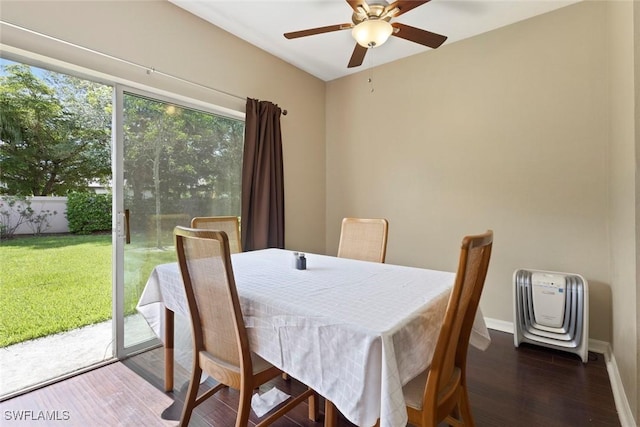 3940 Cherrybrook Loop, Fort Myers, FL 33966 - dining area with wood finished floors and a ceiling fan