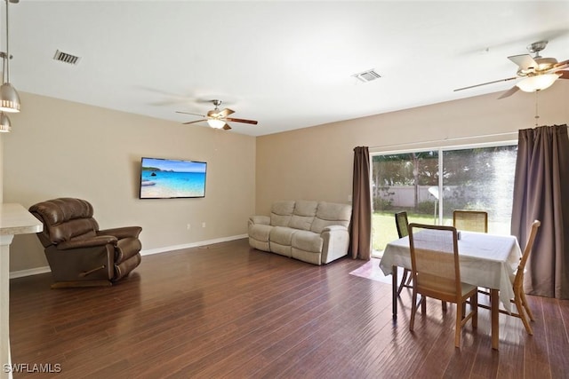 3940 Cherrybrook Loop, Fort Myers, FL 33966 - living area with ceiling fan and dark wood-type flooring