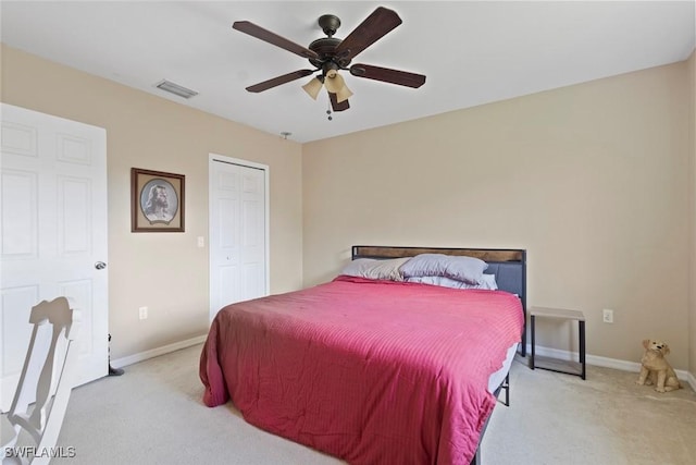 3940 Cherrybrook Loop, Fort Myers, FL 33966 - bedroom with carpet, a closet, and ceiling fan