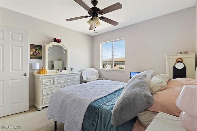 3940 Cherrybrook Loop, Fort Myers, FL 33966 - bedroom with light colored carpet and a ceiling fan