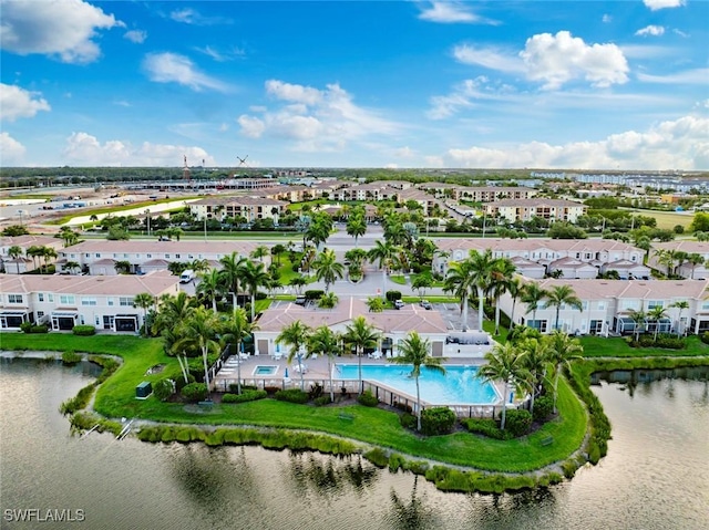 3940 Cherrybrook Loop, Fort Myers, FL 33966 - aerial view of residential area featuring a pool and a large body of water