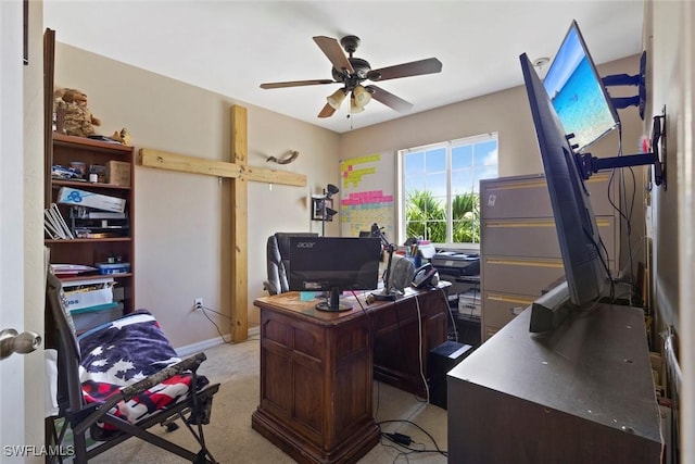 3940 Cherrybrook Loop, Fort Myers, FL 33966 - office area featuring ceiling fan and light carpet