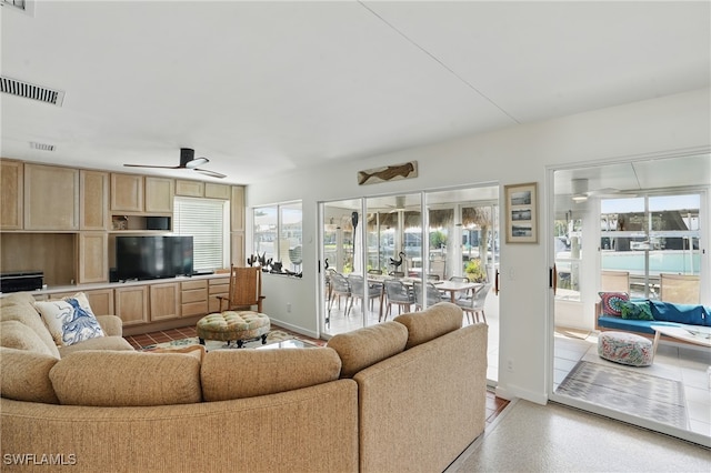 2749 Bruce St, Matlacha, FL 33993 - living room with a ceiling fan