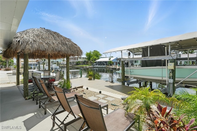 2749 Bruce St, Matlacha, FL 33993 - dock featuring boat lift and a water view