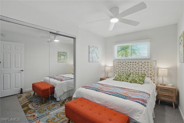 2749 Bruce St, Matlacha, FL 33993 - bedroom with a closet, carpet, and ceiling fan