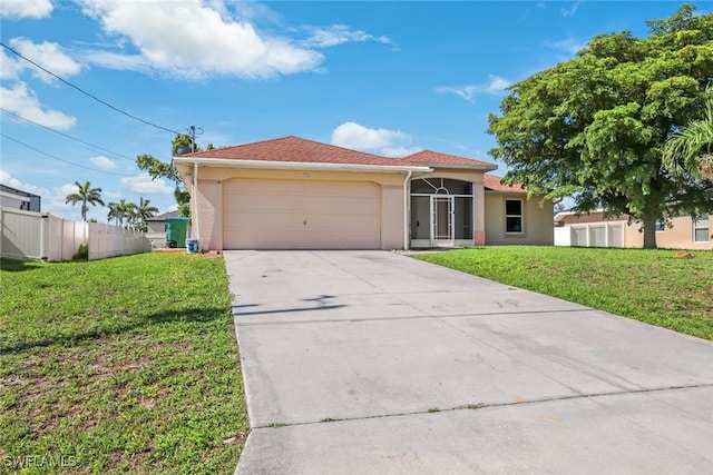 726 SW 12th St, Cape Coral, FL 33991 - view of front of property featuring a garage, stucco siding, and concrete driveway