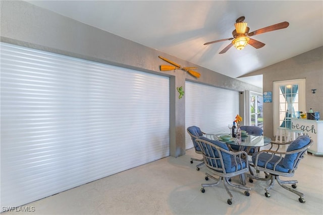 1525 SW 43rd Ter, Cape Coral, FL 33914 - dining area featuring vaulted ceiling and a ceiling fan