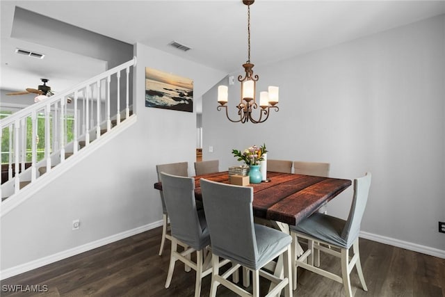 21314 Braxfield Loop, Estero, FL 33928 - dining room with wood finished floors, a ceiling fan, baseboards, and stairs