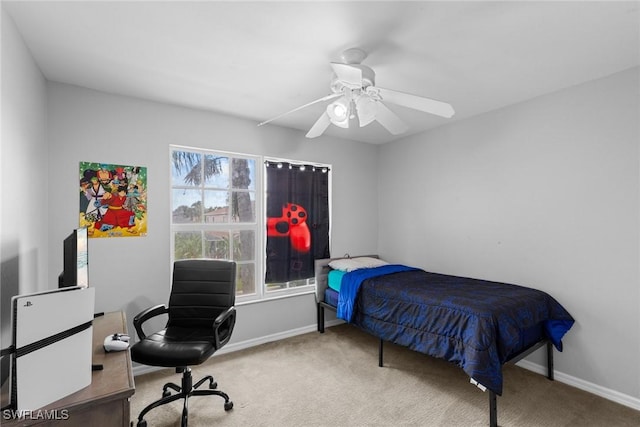 21314 Braxfield Loop, Estero, FL 33928 - bedroom with carpet, baseboards, ceiling fan, and an office area
