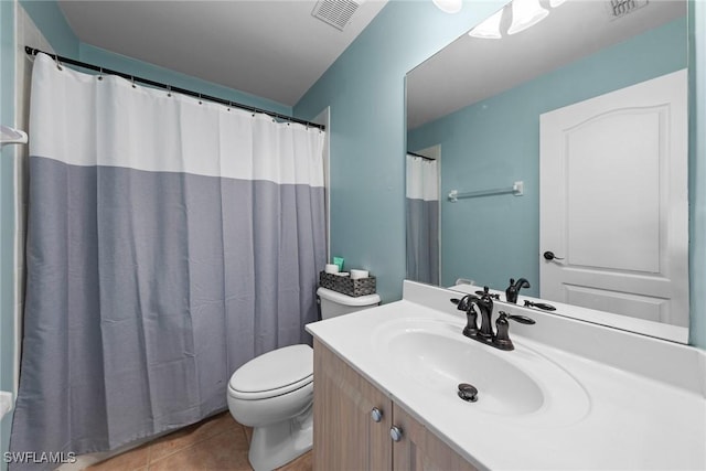 21314 Braxfield Loop, Estero, FL 33928 - bathroom featuring toilet, vanity, tile patterned floors, and curtained shower