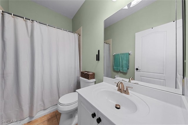 21314 Braxfield Loop, Estero, FL 33928 - full bathroom with toilet, tile patterned floors, vanity, and a shower with curtain