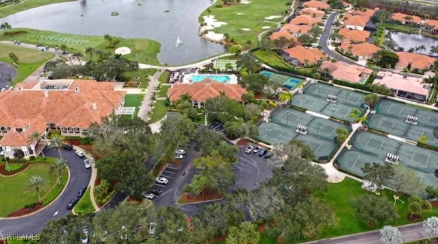 5963 Sand Wedge Ln Unit 203, Naples, FL 34110 - aerial view of property and surrounding area featuring a nearby body of water and a golf club