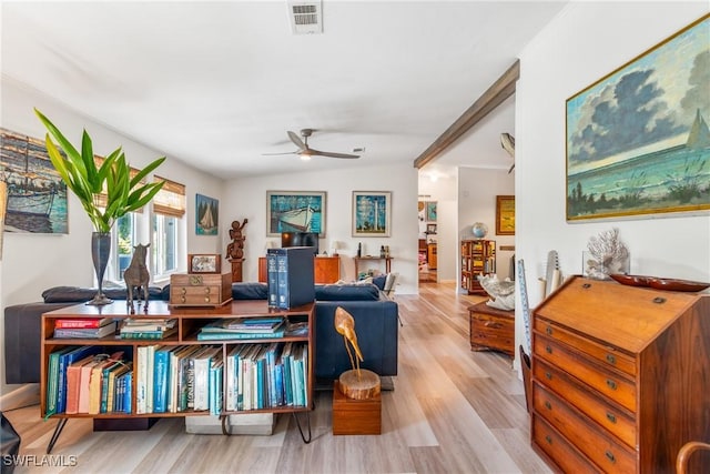 5228 Stringfellow Rd, Saint James City, FL 33956 - living room with a ceiling fan and wood finished floors
