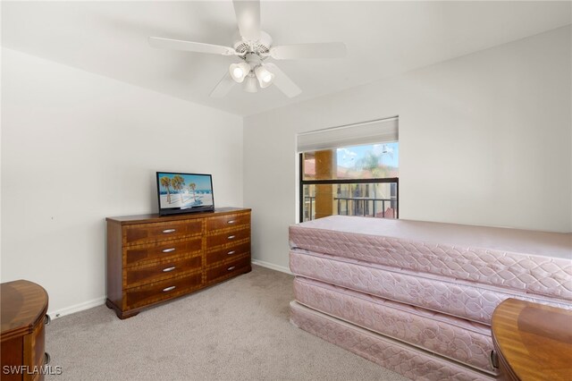 12170 Kelly Sands Way Unit 721, Fort Myers, FL 33908 - bedroom with carpet, baseboards, and ceiling fan