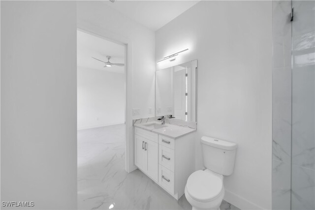 420-422 Grant Blvd, Lehigh Acres, FL 33974 - bathroom with marble finish flooring, vanity, and a ceiling fan