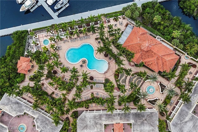 6021 Silver King Blvd Unit 302, Cape Coral, FL 33914 - bird's eye view of a pool