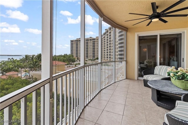 6021 Silver King Blvd Unit 302, Cape Coral, FL 33914 - balcony with a ceiling fan