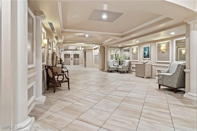 6021 Silver King Blvd Unit 302, Cape Coral, FL 33914 - lobby with recessed lighting and crown molding