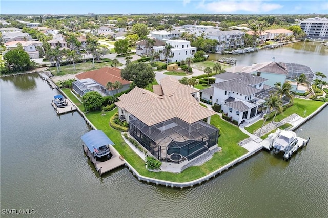 431 Palm Ct, Naples, FL 34108 - aerial perspective of suburban area featuring a large body of water